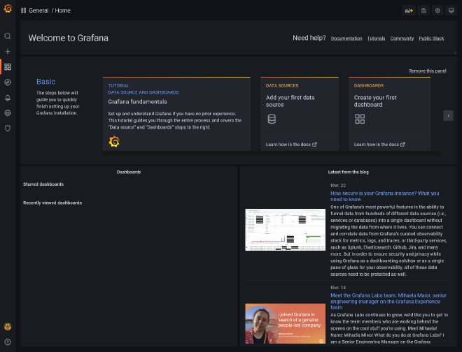 Grafana home